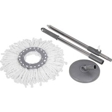 Zambak Mop Takımı Yedek Paspas ve Sap Beyaz Renkli Ergonomik Tasarımlı Temizlik Ürünü