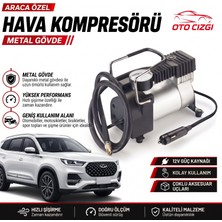 OtoÇizgi Chery Tiggo 8 Lastik Hava Kompresörü - Çakmaklık Girişli Göstergeli Metal Gövdeli Oto Şişirme Pompası
