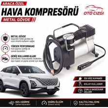 OtoÇizgi Chery Omoda 5 Lastik Hava Kompresörü - Çakmaklık Girişli Göstergeli Metal Gövdeli Oto Şişirme Pompası
