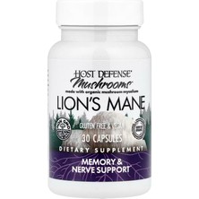 Host Defense Mushrooms Lion's Mane - For Brainn Health - Focus & Memory Function - Immune & Nervous System 30 Cap