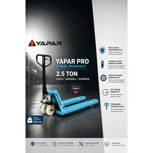 2,5 Ton Yapar Manuel Döküm Pompa Yerli Üretim Transpalet Beyaz Teker