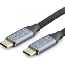Marsilyan Type-C USB 3.2 Gen2 20 Gbps 100W 4K 60Hz Şarj ve Data Kablosu 2 M Siyah HDX7883