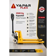 Yapar 2,5 Ton Manuel Yerli Üretim Flex Transpalet Beyaz Teker