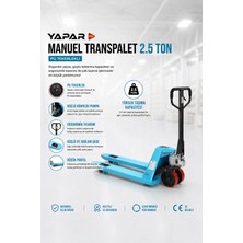 Yapar 2,5 Ton Manuel Döküm Pompa Yerli Üretim Transpalet Kırmızı Teker