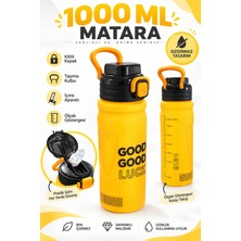 Güzelyüz Avm Good Good Luck Matara Kilitli Kapak Pipetli 1000 ml Suluk Kapaklı Su Şişesi Öğrenci Okul Spor Matarası 9499