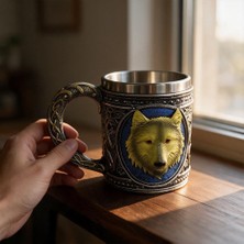 Hediyesahibi 3D Kurt Figürlü Metal Kupa Bardak