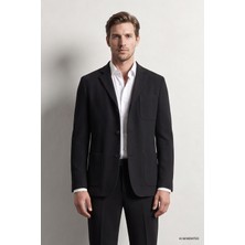 D'S Damat Ds Damat Comfort Siyah Gofre Desenli Takim Elbise