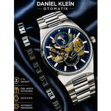 Daniel Klein Skeleton Otomatik Erkek Kol Saati Çelik Kordon 3 Atm Su Geçirmez+Bileklik Hediye