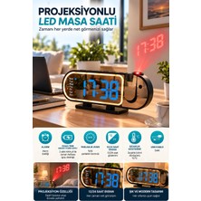 Tech Butiq Şık Tasarımlı LED Masa Saati Dijital Ekran Alarm 12 24 Saat ve Sıcaklık Göstergeli