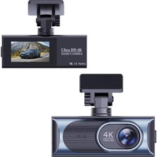 Çift Lensli Ultra Hd 4K Araç Içi Kamera, Geniş Açı, Wifi, Gps, Gece Görüşü, Döngüsel Kayıt