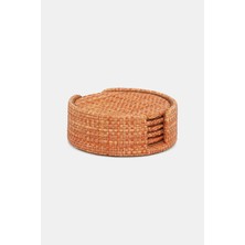 Vakko Orange Rafta Coaster Set Of 5