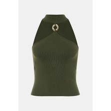 Simkhai Sımkhaı Dark Khaki Sleeveless Blouse