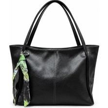 Celonia Kadın Fularlı Fermuarlı Kapamalı Shopper El ve Omuz Çantası
