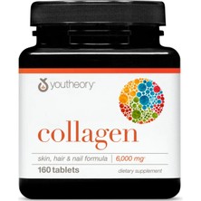 Youtheory Collagen 6,000 Mg 160 Tablets Skin,hair & Nail Formula + C