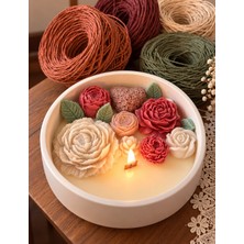 Ayn-ı Safa Atelier Dekoratif El Yapımı Çiçekli Soya Mumu