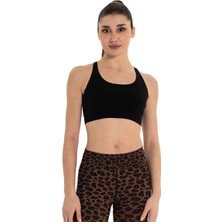 Inguz Çift Askılı Sırtı Çapraz Yoga Büstiyer Siyah - Xl