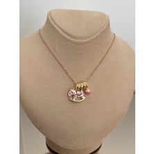 Laris Accessories Sallanan At Charmlı Gold Çelik Kolye
