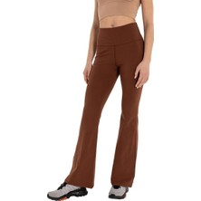 Inguz Roll Up Flare Toparlayıcı Yoga Pantolon Kahverengi - Xs