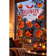 Dodomar Halloween Balkabağı Desenli Cam Sticker Cadılar Bayramı Pencere Vitrin Parti Dekorasyon Süsü