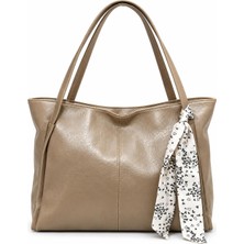 Celonia Kadın Fularlı Fermuarlı Kapamalı Shopper El ve Omuz Çantası