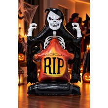 Dodomar Halloween Rıp Mezar Taşı Azrail Folyo Balon 70X110 cm Cadılar Bayramı Parti Ev Dekorasyon Süsü