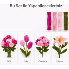 Modellino 100 Adet Renkli Şönil Seti – Fuşya,şeker Pembe, Pastel Pembe ve Ordu Yeşili