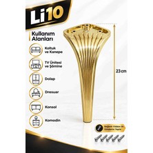 Li 10 Lotus 23 cm Gold Plastik Ayak Koltuk , Tv Ünitesi , Şömine ,konsol , Komodin , Dolap , Dresuar , Mobilya Ayağı