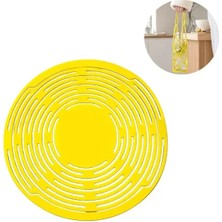 Omrs Store Sunup SN-38898 Silikon Isı Yalıtım Pedi Sarı Dairesel Kanallı Esnek Mutfak Nihalesi ve Tezgah K