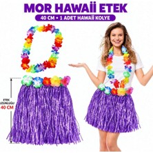 Efnaz Style Luau Aloha Mor Hawaii Etek 40 cm ve 4’lü Hawaii Seti