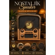 Nostaljik Lezzetler Nostaljik Everton RT-743 Radyo & Mp3 Çalar Usb/tf Kart Destekli, Dekoratif Masaüstü Radyo-Saat
