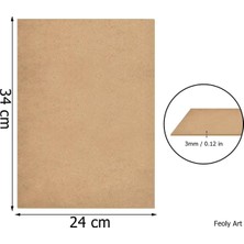 Tr 3 mm 34X24 Mdf Plaka (3 Adet) - Hobi, Maket, Ahşap El Sanatları Için Uygun (3`lü Paket)