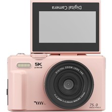 Tr 75MP 5k Dijital Fotoğraf Makinesi, 18X Zoom, Wifi, Döner Ekran, Vlog Kamera, Öğrenci ve Başl