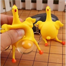 Mahi Max Squishy Yumurtlayan Tavuk Anahtarlık Çanta ve Cüzdan Süsü Hediyelik Popit