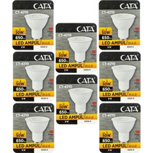Tr 9W (50W) Beyaz Işık (6500K) Dim Edilebilir GU10 LED Spot Ampul, 8 Adet