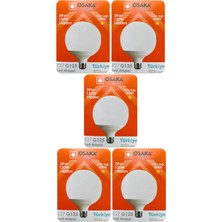 Tr LED Ampul, 20W (120W), 3000K Sarı Işık, E27 Duy, G125 Glop, 5 Adet