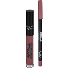 Tr Mattitude Dudak Makyajı Seti, Mat Likit Ruj ve Lipliner, No:05 Desirable, 2'li