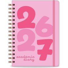Tr 2026-2027 A5 Spiralli Akademik Haftalık Ajanda 16 Aylık - Baby Pink