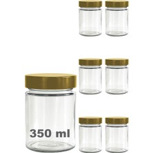 Tr 350 ml Kavanoz Metal Derin Kapaklı 350 cc Şeffaf Reçel, Marmelat Cam Kavanoz Deep 6 Adet (Alt�