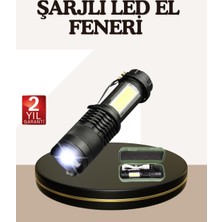 Efnaz Style Küçük Boy Şarjlı LED El Feneri Taşınabilir Klipsli