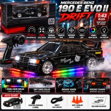 Trust Store Mercedes 190 E Evo Iı Drift 1:43 Hobi Sınıfı Uzaktan Kumandalı Rc Araba 15 Km/h 4WD Neon Işıklı