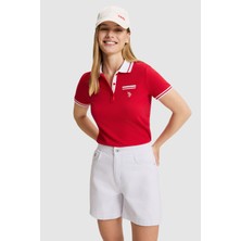 U.S. Polo Assn. Kadın Kırmızı Polo Yaka Basic Tişört 50323455-VR171
