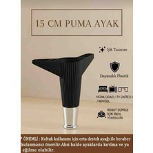 Li 10 Puma 15 cm Siyah - Krom Tipa Mobilya Ayağı | Koltuk, Kanepe, Tv Ünitesi, Konsol Ayağı