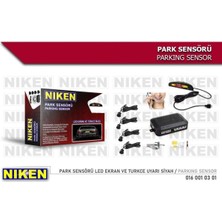 Tr Araç Geri Park Sensörü Türkçe Ses LED Ekranlı 12VOLT. 22MM. Niken Gri