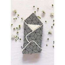 Tr Kapşonlu Müslin Bebek Banyo Havlusu, Havlu Kundak, 75X75CM (Kubik)