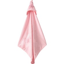 Tr Seasparkle Kapüşonlu Bebek Havlusu – Deniz Yıldızı NAKIŞLI,75X80 Cm, Soft Cotton (Pembe