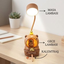 Tr Margo Toys Capybara Figürlü Masa Lambası Gece Lambası ve Kalemtraş