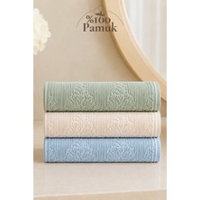 Gonca Renkli Havlu 50X90 cm 3'lü Set %100 Pamuk