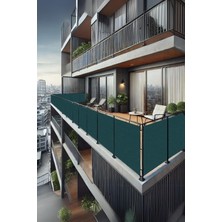 Tr Nelazım 50CM x 2m Yeşil Balkon Bahçe Çit Brandası Su Itici, Uv Koruyucu, Dekoratif Örtü,