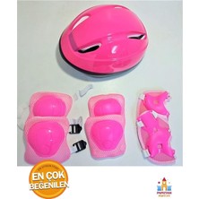 Tr Papatyampartievi Çocuk Kask Dizlik Dirseklik Eldiven Seti Pembe - Güvenli ve Şık Tasarım Pem