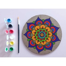 Tr Ahşap Mandala 20X20 cm Daire Mdf Üzerine Uv Baskı Modeller- Desenli3 Mandala Set Boyama